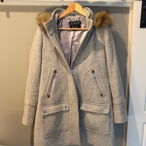 J.Crew Chateau Parka Coat in Italian Stadium-Cloth Wool